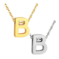 Stainless Steel Women's Unisex 18 Inch Necklace Pendant Letter Lobster Clasp S3