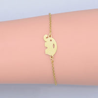 201 Stainless Steel Link Bracelet Lobster Elephant Silver Gold Adjustable P255
