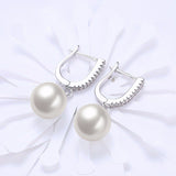 Yellow Gold Plated Earrings Drop Dangle AAA Zirconia  Latch Back Clasp L549