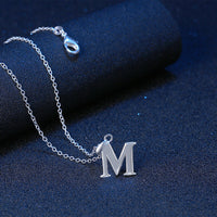 Sterling Silver Plated Necklace Women Pendant Initial Letter Alphabet B375