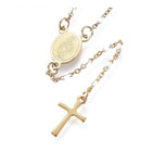 Stainless Steel Lariat Necklace Enamel Lobster Cross Virgin Gold Blue 17" A210