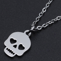 For Halloween Stainless Steel Pendant Necklace Lobster Skull Silver 16" Z600