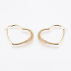 304 Stainless Steel Hoop Earrings Spring Heart Gold 49x39x5.5mm 0.6x1mm  P596