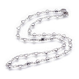Stainless Steel Necklace Lobster Ion Plating Heart 18" 45.5cm Z643