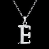 Sterling Silver Plated Necklace Women Pendant Initial Letter Alphabet B375