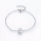 Stainless Steel Set Pendant Necklace Earrings Bracelet House Girl 16.5" P735