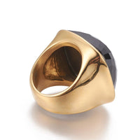 304 Stainless Steel Finger Rings Faceted Glass Clear Size 6~9 16~19mm Z679