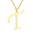 Stainless Steel Women's Unisex 18 Inch Necklace Pendant Letter Lobster Clasp S2