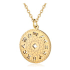 Stainless Steel Pendant Necklaces  Round Constellations Silver Gold 15.7" P382