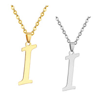 Stainless Steel Women's Unisex 18 Inch Necklace Pendant Letter Lobster Clasp S2