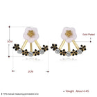 Yellow Gold Platinum Plated Earrings Drop Dangle AAA Zirconia  Stud Clasp L827