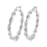 Stainless Steel Hoop Earring Hypoallergenic Ear Nut Twisted Ring Gold  Z282