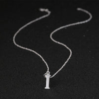 Sterling Silver Plated Necklace Women Pendant Initial Letter Alphabet B375