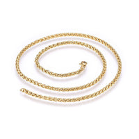 Stainless Steel Wheat Chain Necklaces Lobster Gold 17.7" 19.7"  45cm 3mm Z454