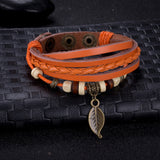 Leather Bracelet Butterfly 8 Inches 15MM Push button  L441