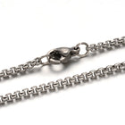 Stainless Steel Box Chain Necklace Lobster Clasp Gunmetal Black 29" 2mm P105