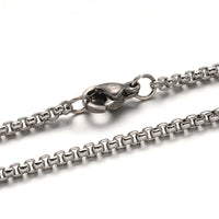 Stainless Steel Box Chain Necklace Lobster Clasp Gunmetal Black 29" 2mm P105