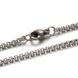 Stainless Steel Box Chain Necklace Lobster Clasp Gunmetal Black 29" 2mm P105