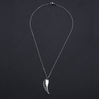 Stainless Steel Pendant Necklace Lobster Clasp Wing Silver 17.7" 1.5mm P50