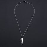 Stainless Steel Pendant Necklace Lobster Clasp Wing Silver 17.7" 1.5mm P50