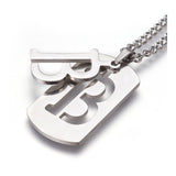 Stainless Steel Initial Pendant Necklace Lobster Chain Alphabet Letter 27" A385