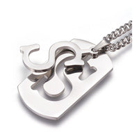 Stainless Steel Initial Pendant Necklace Lobster Chain Alphabet Letter 27" A385