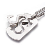 Stainless Steel Initial Pendant Necklace Lobster Chain Alphabet Letter 27" A385