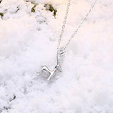 Zinc Alloy Pendant Necklace Christmas Reindeer Platinum Rose Gold 17.7" P29