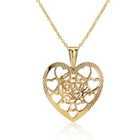 Yellow Gold Platinum Plated Necklace Women's Pendant Heart Lobster Clasp B281