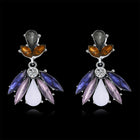 Yellow Gold Plated Earrings Chadelier  Stud Clasp L832