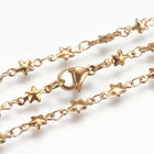 Stainless Steel Necklace Lobster Ion Plating  IP Star 17.3"~17.7" 44~45cm Z645