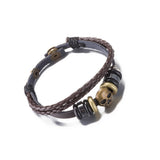 Leather Bracelet  Brown 8.5 Inches 20MM Push button  L442