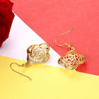 Yellow Rose Gold Plated Earrings Flower Chadelier Fish Hook Clasp L652