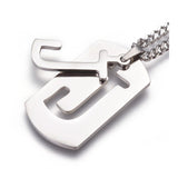Stainless Steel Initial Pendant Necklace Lobster Chain Alphabet Letter 27" A385