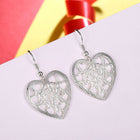 Yellow Gold Platium Plated Earrings Heart Chadelier Fish Hook Clasp L631