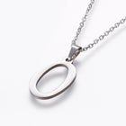 Stainless Steel Set Stud Earring Pendant Necklace Alphabet Letter 17.7" P495