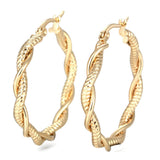 Stainless Steel Hoop Earring Hypoallergenic Ear Nut Twisted Ring Gold  Z282