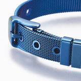 304 Stainless Steel Watch Band Belt Fit Slide Charms Blue Plated 8.5" 10mm A150