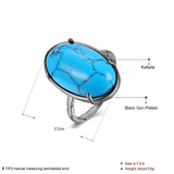 Rse Gold Platinum Plated Halo Ring Womens Kallaite Stone Blue B507