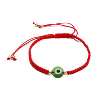 Adjustable Nylon Thread Braided Bead Bracelet Handmade Evil Eye Gold Z143