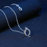 Sterling Silver Plated Necklace Women Pendant Initial Letter Alphabet B375