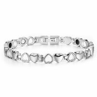 Stainless Steel Watch  Bracelet Heart Stainless Steel Color 8.5"  A124