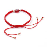 Adjustable Nylon Thread Braided Bead Bracelet Handmade Evil Eye Gold Z143