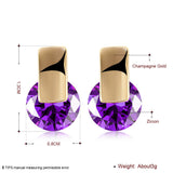 Platinum Plated Earrings Stud AAA Zirconia Blue Push Back Clasp L590