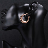 Rose Gold Latch Back Hoop Bali Earrings L125