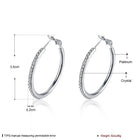 Rose Yellow Gold Silver Zirconia Latch Back Hoop Earrings L113