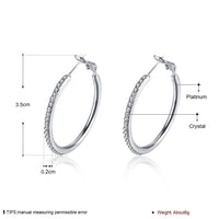 Rose Yellow Gold Silver Zirconia Latch Back Hoop Earrings L113