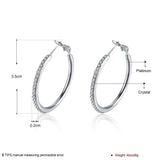 Rose Yellow Gold Silver Zirconia Latch Back Hoop Earrings L113