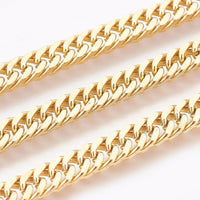 Stainless Steel Curb Chain Bracelet Lobster Clasp Gold Silver 8.3" 4~5x2mm P243