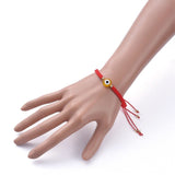 Adjustable Nylon Thread Braided Bead Bracelet Handmade Evil Eye Gold Z143